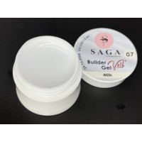 Гель Saga Builder Gel Veil №007, 15 мл молочний